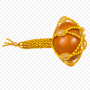 Maraca de Santería Oshún decorada de 25 cm en amarillo y dorado