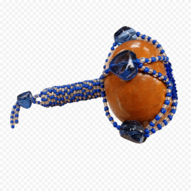 Maraca de Santería Yemayá decorada de 25 cm en azul y cristal