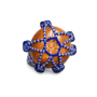Detalle de maraca de Yemayá con cuentas azules y cristal