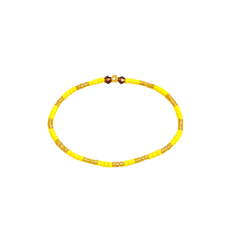 Ilde de Santería Oshún Premium 14 cm amarillo y cristal dorado