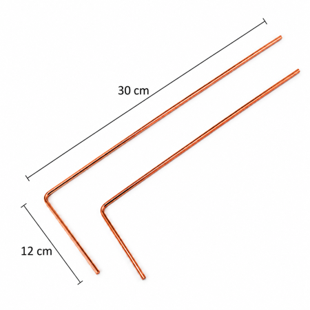 Varillas de Radiestesia de Cobre 30 x 12 cm – Juego de 2 Unidades