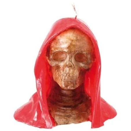 Vela Santa Muerte con Capucha 15 cm - Roja | Tienda Esotérica Changó