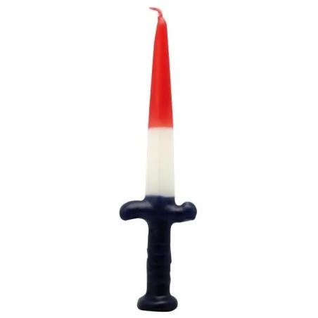 Vela Espada San Cipriano 24 cm - Rojo - Blanco - Negro | Tienda Esotérica Changó