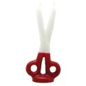 Vela Tijera Changó 16 cm - Blanco - Rojo | Tienda Esotérica Changó