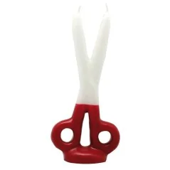 Vela Tijera Changó 16 cm - Blanco - Rojo | Tienda Esotérica Changó