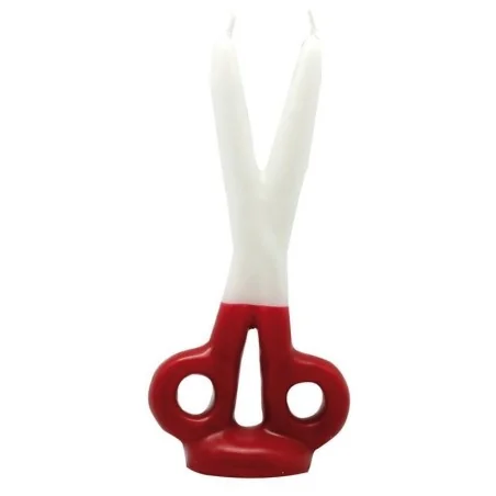 Vela Tijera Changó 16 cm - Blanco - Rojo