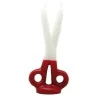 Vela Tijera Changó 16 cm - Blanco - Rojo | Tienda Esotérica Changó