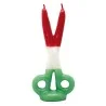 Vela Tijera San Jorge 16 cm - Rojo - Blanco - Verde | Tienda Esotérica Changó