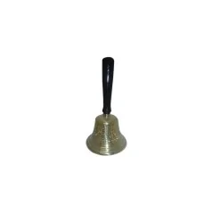 Campana Bronce Grabada 23 x 12 cm (Grande) (Mango Negro) | Tienda Esotérica Changó