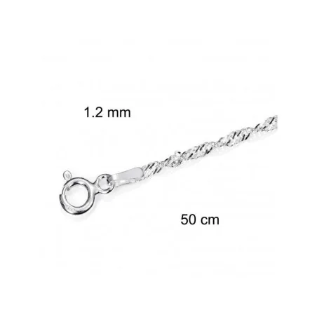 Cadena Plata 50 cm Trenzada Gruesa 1.2 mm | Tienda Esotérica Changó