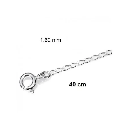 Cadena Plata 40 cm Eslabon Grueso 1.6 mm