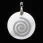 Amuleto Espiral Celta 3 cm (Acero Plateado incrusado en Nacar)