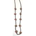 Collar Trenzado Esferas Rosas y Verdes 48 cm | Tienda Esotérica Changó