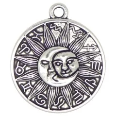 Amuleto Sol y luna Simbolos Zodiaco 2.5 cm | Tienda Esotérica Changó