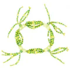 Collar Mazo cofa Orula Pequeño (Verde - Amarillo) 12cm ancho Artesanal | Tienda Esotérica Changó