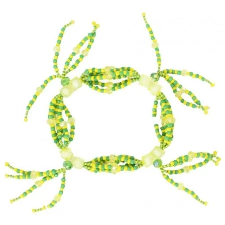 Collar Mazo cofa Orula Pequeño (Verde - Amarillo) 12cm ancho Artesanal