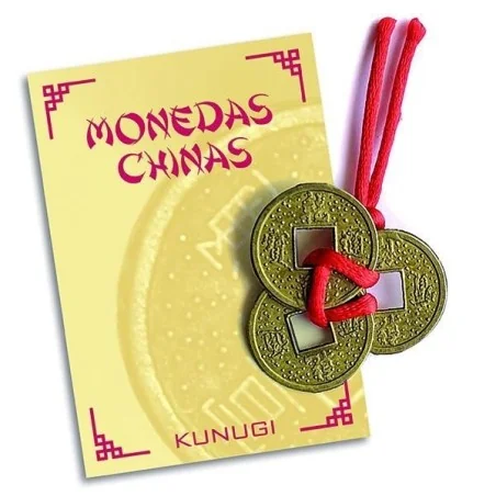 Amuleto Moneda I Ching con Lazo Rojo 3 cm (Incluye 3 Modenas) | Tienda Esotérica Changó