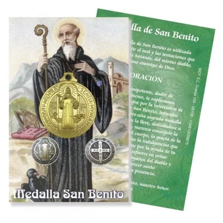 Medalla San Benito Mediana Dorada 3 cm