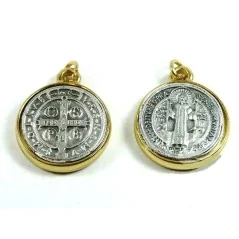 Medalla San Benito Borde Dorado 2.1 cm | Tienda Esotérica Changó