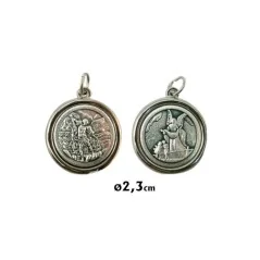 Medalla San Miguel Y Angel Custodio Metal Redonda 2.3 cm | Tienda Esotérica Changó