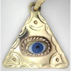 Amuleto Ojo Turco Peltre Triangulo 3 cm | Tienda Esotérica Changó