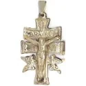 Amuleto Cruz de Caravaca c/ Cristo Plateada 5 cm aprox. (C/ Cordon) | Tienda Esotérica Changó