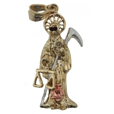 Amuleto Santa Muerte Tumbaga Balanza Movible 3 Metales c/ Bola 4 cm | Tienda Esotérica Changó