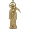 Amuleto Santa Muerte Tumbaga Balanza Movible Dorada c/ Bola.Facetada 7.5 cm | Tienda Esotérica Changó