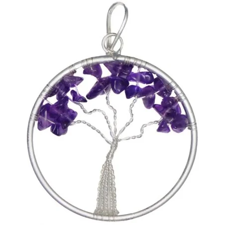 Amuleto Arbol de la Vida Chakra 6 Amatista - 4 cm