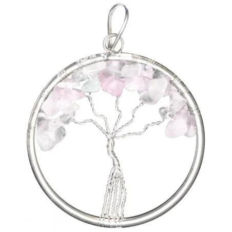 Amuleto Arbol de la Vida Chakra 4 Cuarzo Rosa - 4 cm | Tienda Esotérica Changó