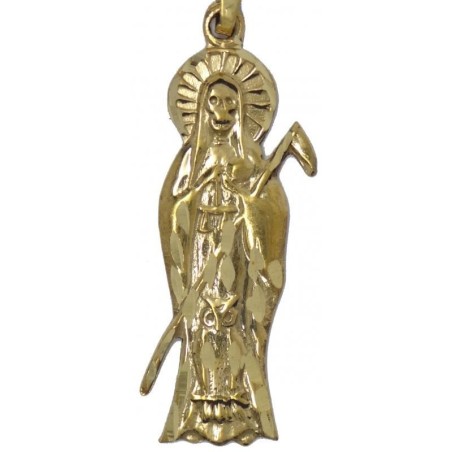 Amuleto Santa Muerte Tumbaga Dorada 4.5 cm