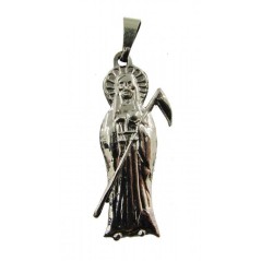 Amuleto Santa Muerte Tumbaga Plateada 4.5 cm | Tienda Esotérica Changó