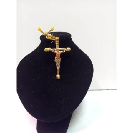 Amuleto Cruz de Amarre c/ Cristo Tumbaga 3 Metales 5.5 cm | Tienda Esotérica Changó