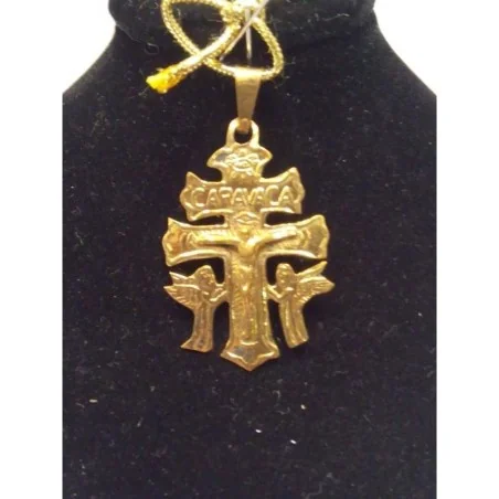 Amuleto Cruz de Caravaca c/ Cristo Tumbaga Dorada 3.5 cm | Tienda Esotérica Changó