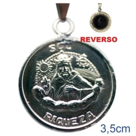 Amuleto Obsidiana Zodiacal con Rey Salomon 3.5 cm (Talisman Riqueza-Sol) | Tienda Esotérica Changó