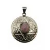 Amuleto Estrella 6 Puntas Atrae y Repele Opalo Rosa c/ Tetragramaton 3.5 cm | Tienda Esotérica Changó