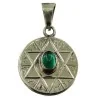 Amuleto Estrella 6 Puntas Atrae y Repele Piedra Verde con Tetragramaton 2.5 cm | Tienda Esotérica Changó