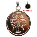 Amuleto Cruz Caravaca con Obsidiana Zodiacal 2.5 cm (Talisman Contra Todo Mal) | Tienda Esotérica Changó