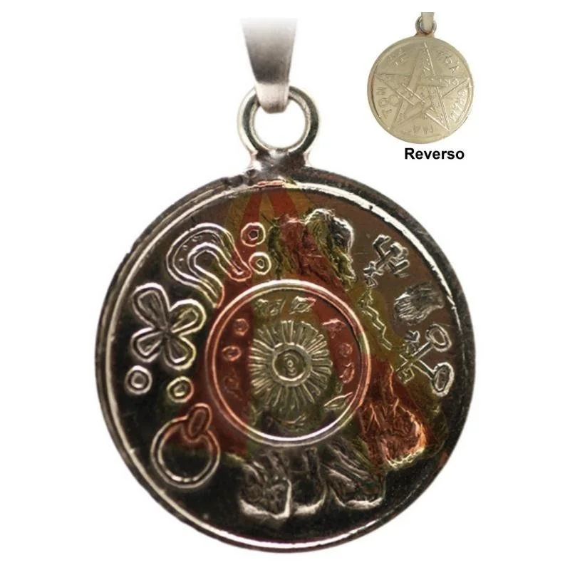 Amuleto Estrella Todo lo Puede Potenciada con Amuletos con Tetragramaton 3.5 cm (Talisman Gran Poder)