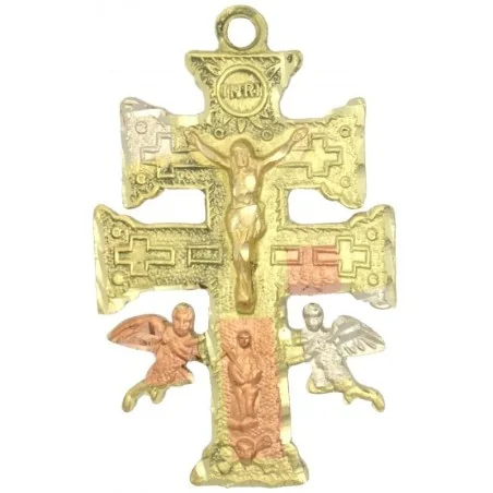 Amuleto Cruz de Caravaca c/ Cristo Tumbaga 3 Metales 4.5 cm | Tienda Esotérica Changó