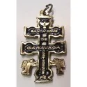 Amuleto Cruz de Caravaca c/ Cristo Dorada y Negra 4 cm | Tienda Esotérica Changó