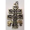 Amuleto Cruz de Caravaca c/ Cristo Dorada y Negra 4 cm | Tienda Esotérica Changó