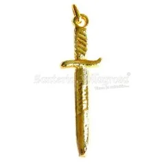 Amuleto Espada Santa Barbara / Chango Dorada 4 cm (Para Colgar) | Tienda Esotérica Changó