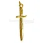 Amuleto Espada Santa Barbara / Chango Dorada 4 cm (Para Colgar)