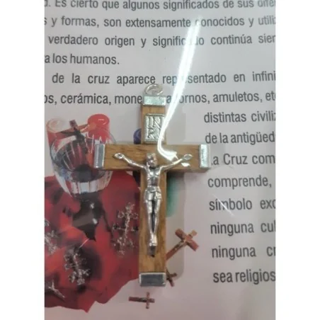 Cruz Madera y Metal con Cristo 3 cm | Tienda Esotérica Changó