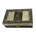 Caja Grabada Metal Buda Artesanal 20 x 13 x 7 | Tienda Esotérica Changó