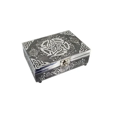 Caja Metal Grabada Pentagrama Artesanal 18 x 13 x 6 | Tienda Esotérica Changó