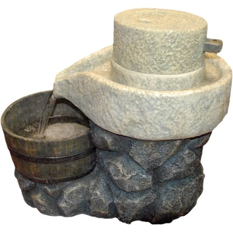 Fuente Resina Molino piedra 1 Cubo 50 x 60 cm (Incluye Motor)(Falta tapa trasera)