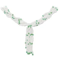 Collar Mazo Obatala Alagema (Simple) (Blanco c/ Verde) (140 a 160 cm) | Tienda Esotérica Changó