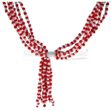 Collar Mazo Chango (Simple) (Blanco-Rojo) (100 a 160 cm)